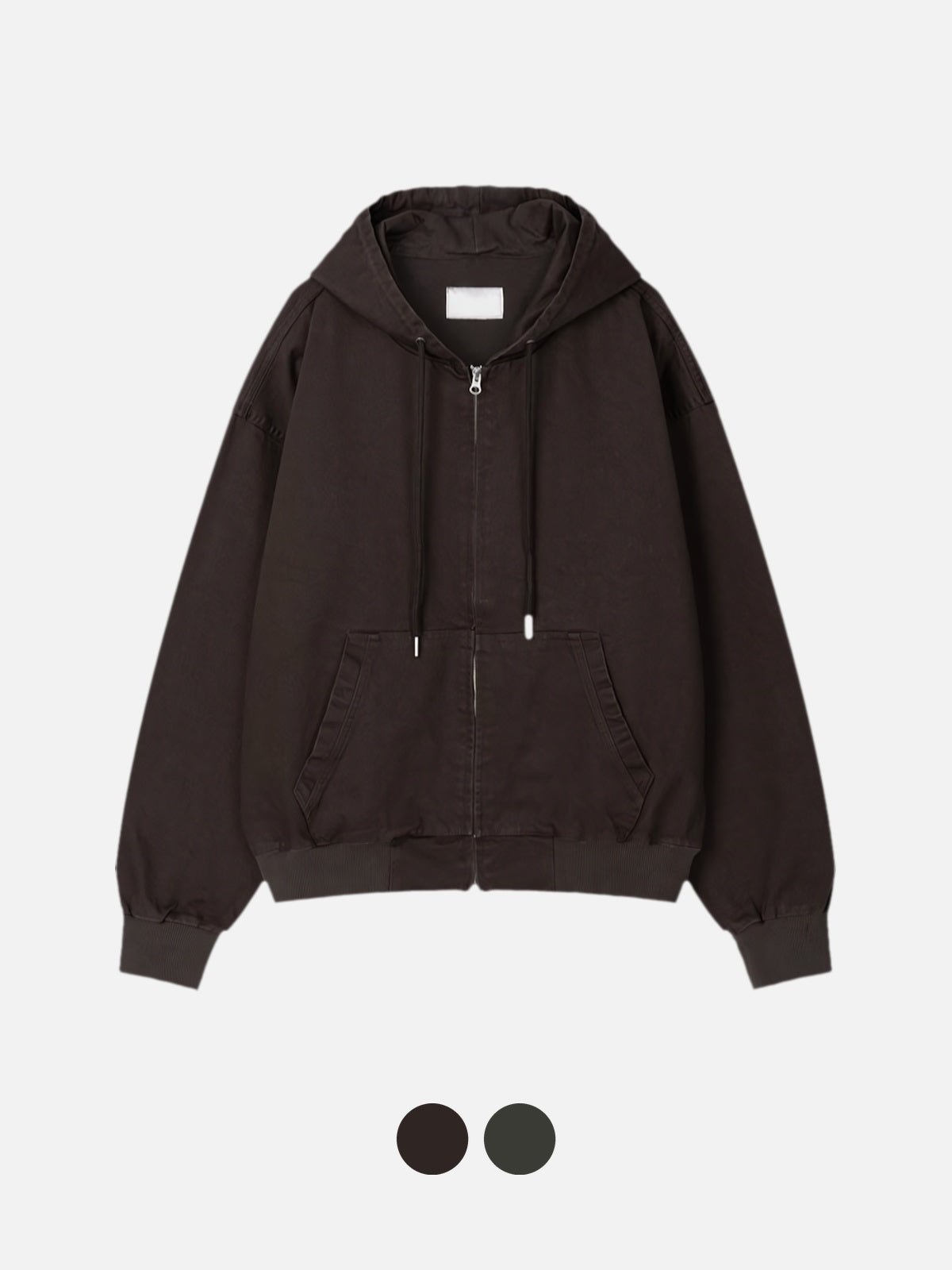 重磅 工裝 水洗 雙拉鍊 連帽 外套 / 2色 - WHATEVER STUDIO