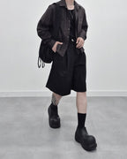 涼感 亞麻 輕正裝 百慕達 五分 西裝 短褲 / 2色 - WHATEVER STUDIO