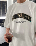 迷彩 刺繡 厚磅 寬鬆 短袖 上衣 / 2色 - WHATEVER STUDIO