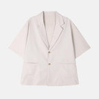 涼感 亞麻 輕正裝 五分袖 西裝外套 / 2色 - WHATEVER STUDIO