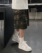 迷彩 刺繡 厚磅 寬鬆 短袖 上衣 / 2色 - WHATEVER STUDIO