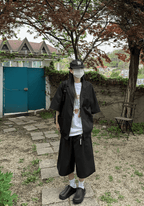 涼感 亞麻 輕正裝 五分袖 西裝外套 / 2色 - WHATEVER STUDIO