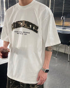 迷彩 刺繡 厚磅 寬鬆 短袖 上衣 / 2色 - WHATEVER STUDIO