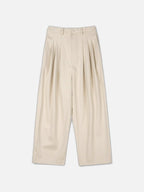 三褶 垂墜 羊毛混紡 寬版 落地 西裝褲 / 2色 - WHATEVER STUDIO