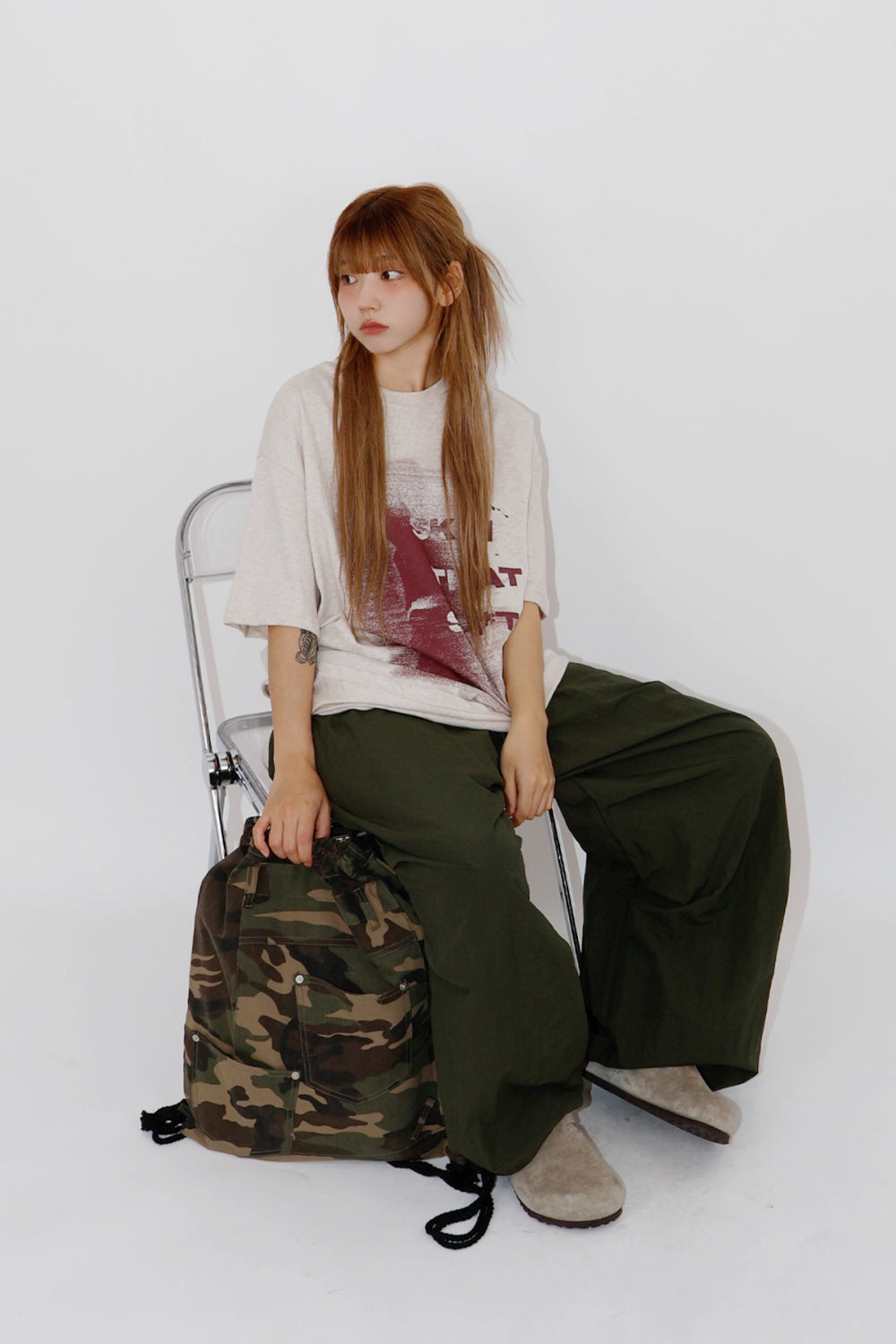 迷彩束口後背包