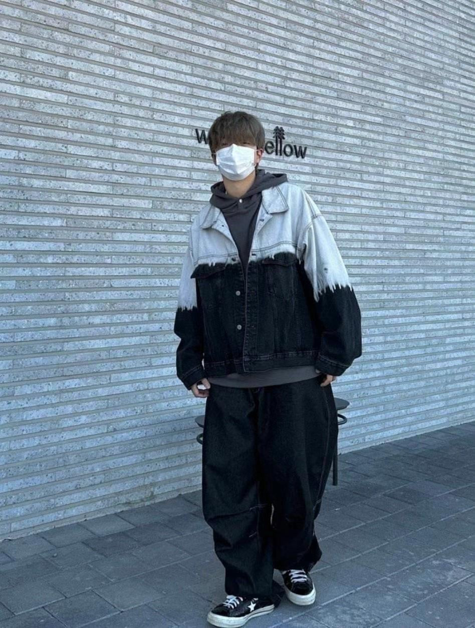 街頭 漸層 水洗 牛仔 外套