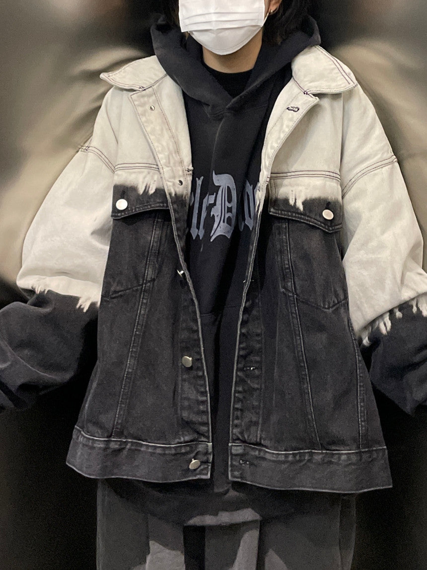 街頭 漸層 水洗 牛仔 外套