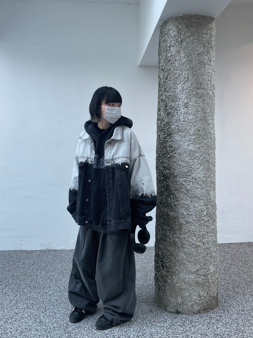 街頭 漸層 水洗 牛仔 外套