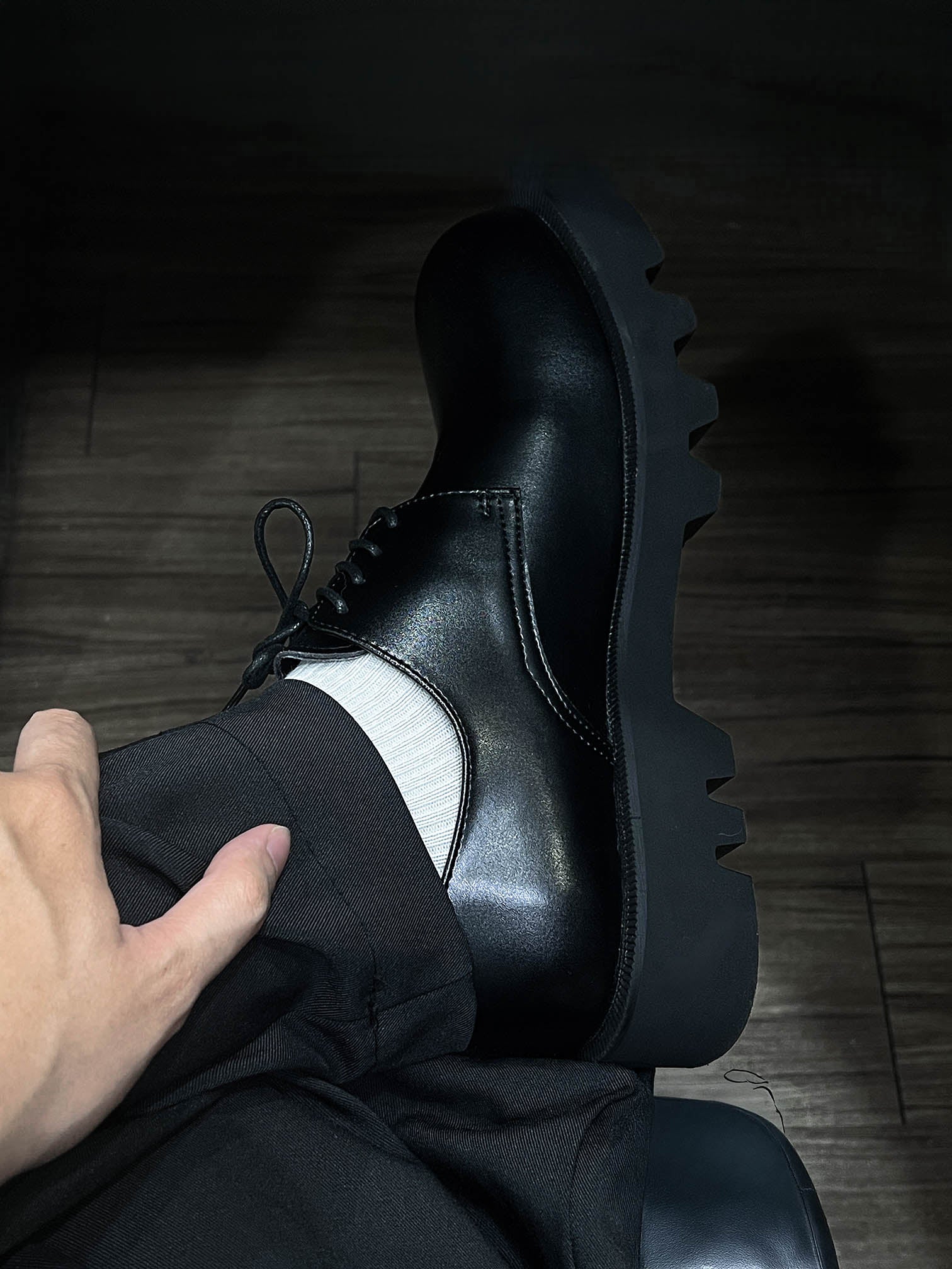 【增高5cm】韓國 牛皮 增高 厚底 德比 皮鞋