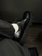 【增高5cm】韓國 牛皮 增高 厚底 德比 皮鞋