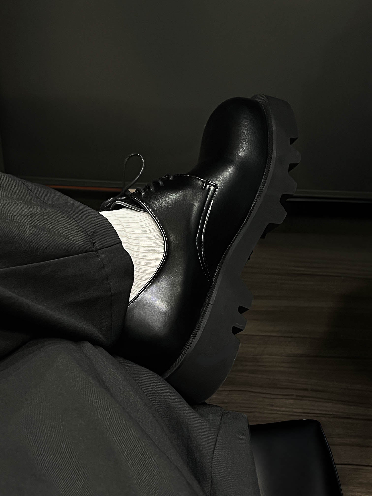 【增高5cm】韓國 牛皮 增高 厚底 德比 皮鞋