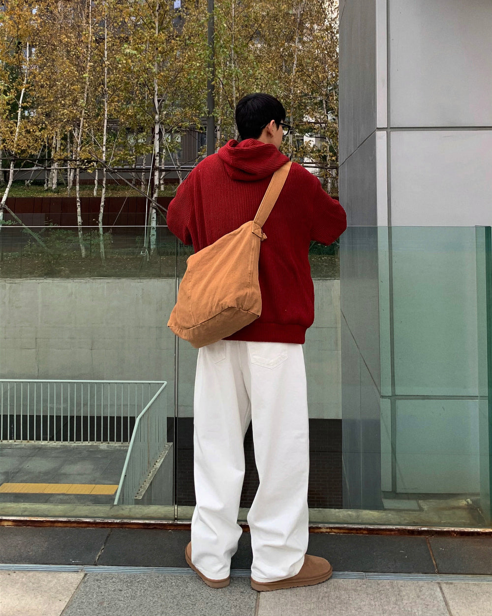 復古 水洗 帆布 側背包 斜背包 / 3色