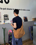 復古 水洗 帆布 側背包 斜背包 / 3色