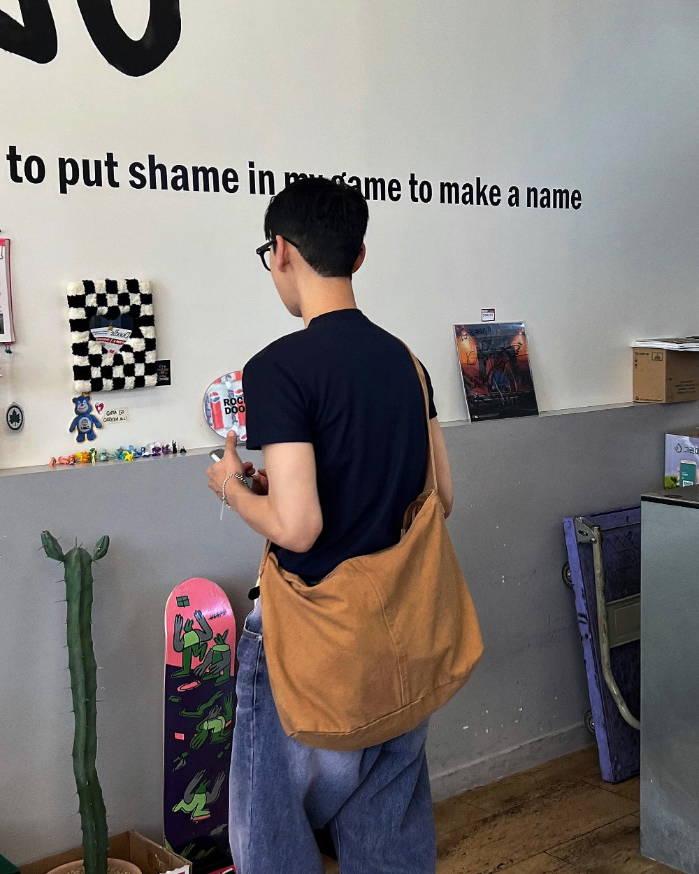 復古 水洗 帆布 側背包 斜背包 / 3色