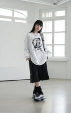 貓咪 摘星 印花 長袖 T恤 / 3色