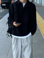 羅紋 翻領 鈕扣 針織衫 / 5色