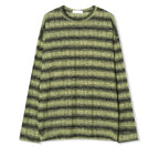 條紋 寬鬆 針織 薄長袖 上衣 / 3色