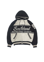 美式 復古 插肩袖 針織 連帽外套 / 2色