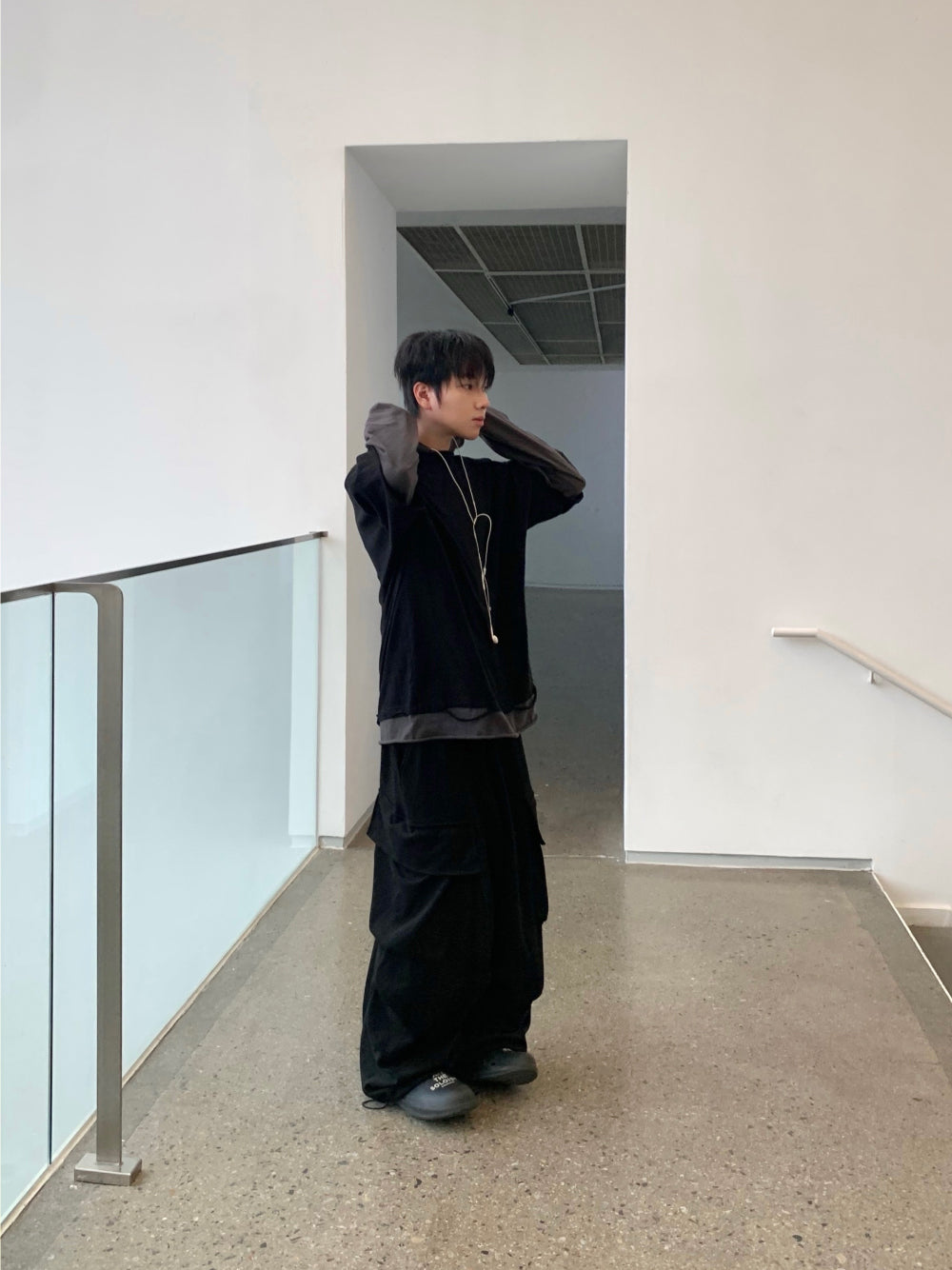 大口袋 工裝 降落傘 寬鬆 闊腿 棉褲 / 4色