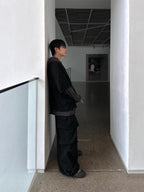 大口袋 工裝 降落傘 寬鬆 闊腿 棉褲 / 4色