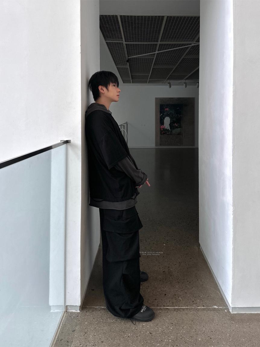 大口袋 工裝 降落傘 寬鬆 闊腿 棉褲 / 4色