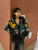 設計師款 星空 馬海毛 開襟 針織衫