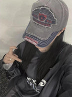 美式 復古 破壞 不收邊 刺繡 老帽 / 4色