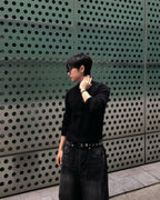 羅紋 亨利領 長袖 針織衫 / 5色