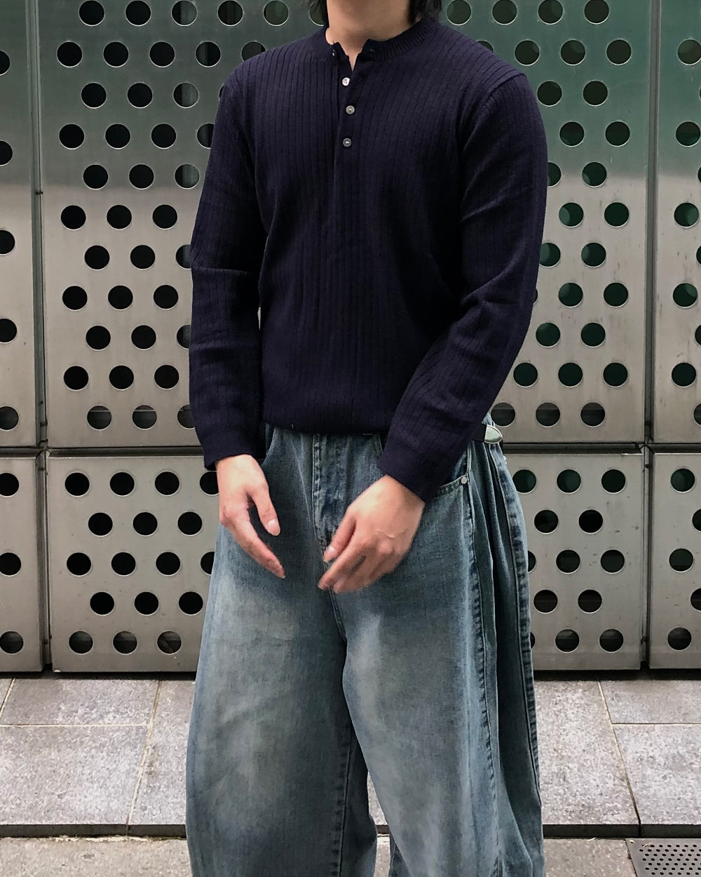 羅紋 亨利領 長袖 針織衫 / 5色