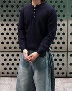 羅紋 亨利領 長袖 針織衫 / 5色