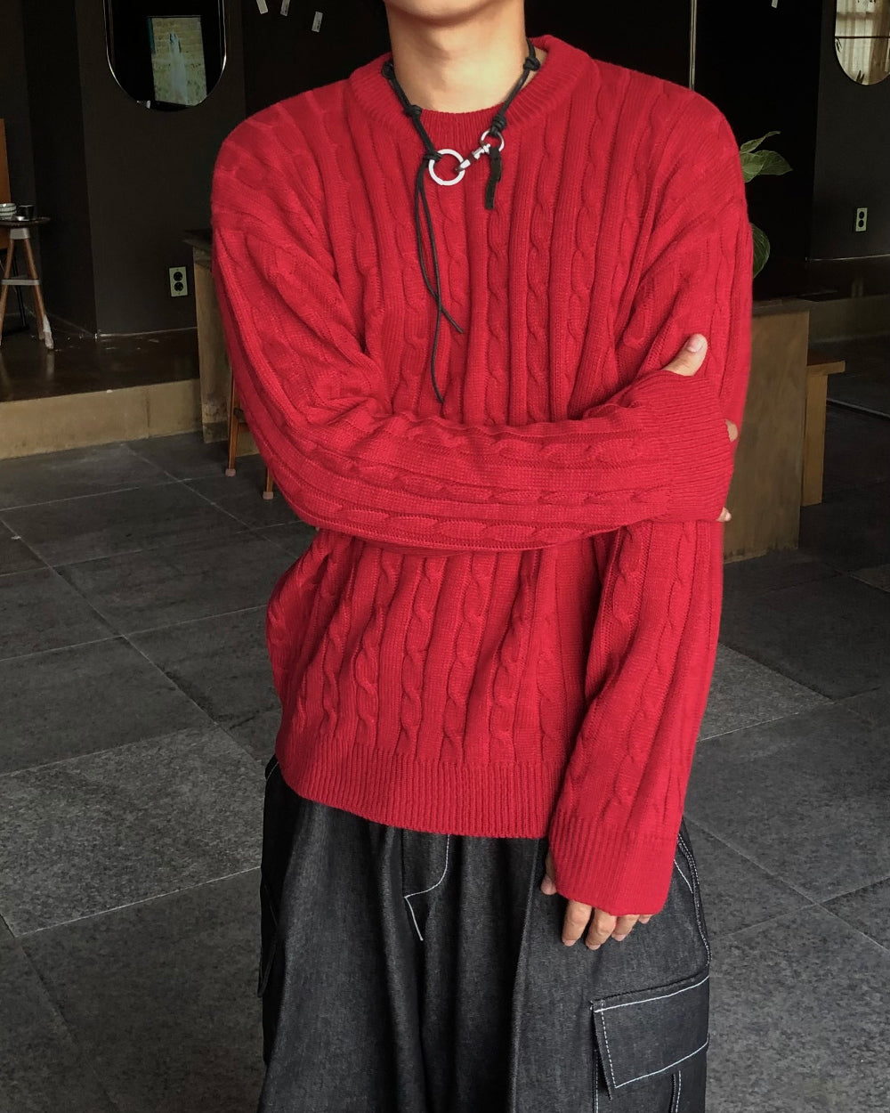 簡約 羅紋 圓領 針織 上衣 / 6色