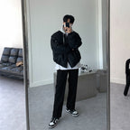 寬鬆 MA-1 連帽可拆 飛行夾克 羽絨外套 / 3色