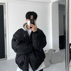 寬鬆 MA-1 連帽可拆 飛行夾克 羽絨外套 / 3色