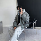 寬鬆 MA-1 連帽可拆 飛行夾克 羽絨外套 / 3色