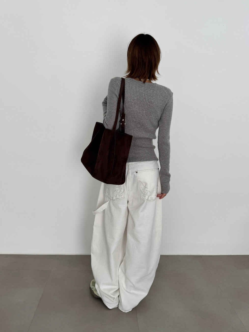 輕奢 質感 霧面 絨面革 麂皮 單肩 托特包 / 3色