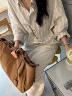 輕奢 質感 霧面 絨面革 麂皮 單肩 托特包 / 3色