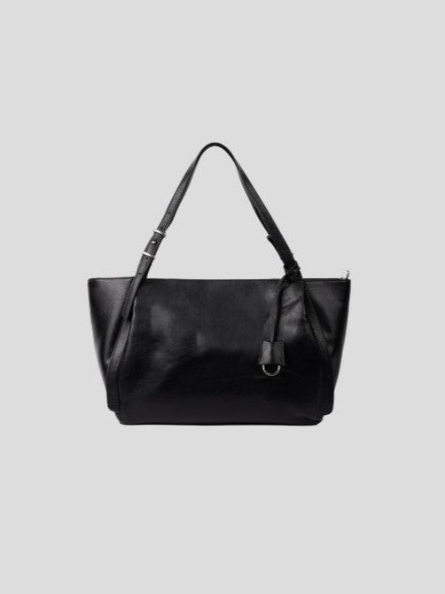 簡約 質感 皮革 單肩 托特包 / 2色