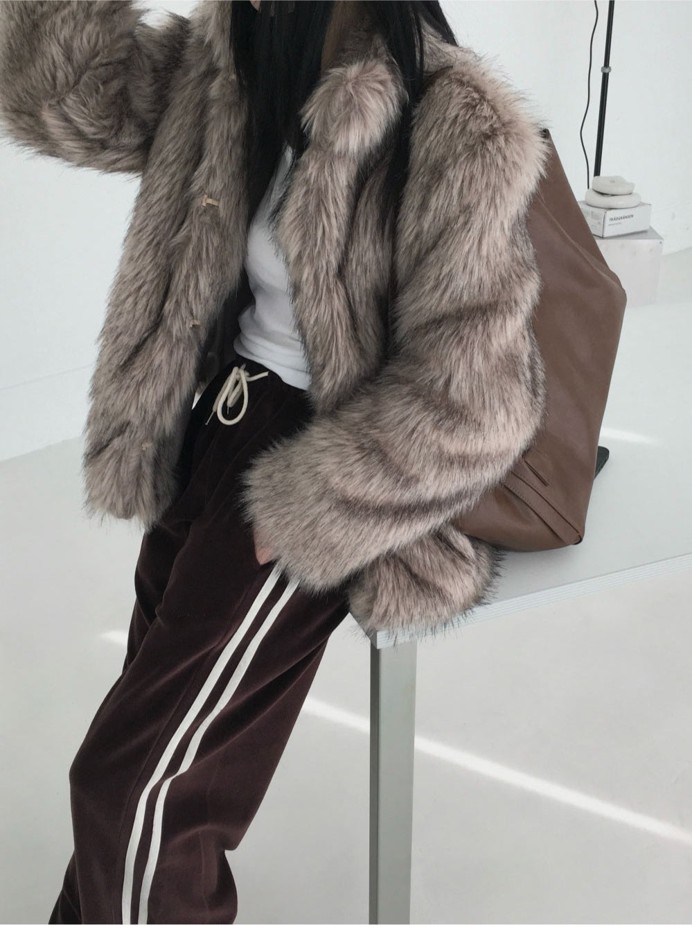 簡約 質感 皮革 單肩 托特包 / 2色