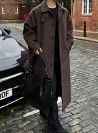 簡約 質感 皮革 單肩 托特包 / 2色