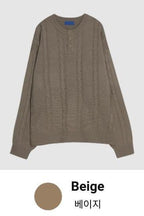 寬鬆 落肩 羅紋 亨利領 針織衫 / 5色