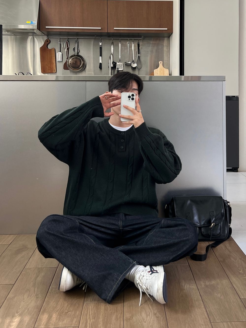 寬鬆 落肩 羅紋 亨利領 針織衫 / 5色