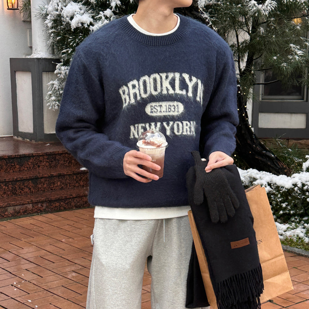 BROOKLYN 圓領 羊毛 針織 毛衣 / 6色