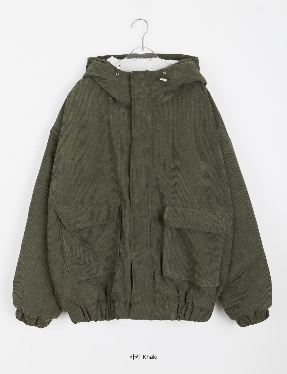 燈芯絨 刷毛 連帽 外套 / 3色