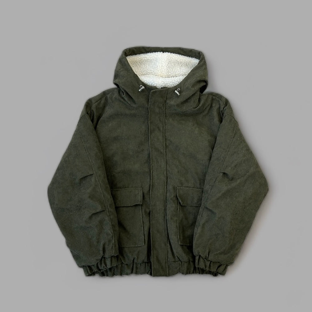 燈芯絨 刷毛 連帽 外套 / 3色