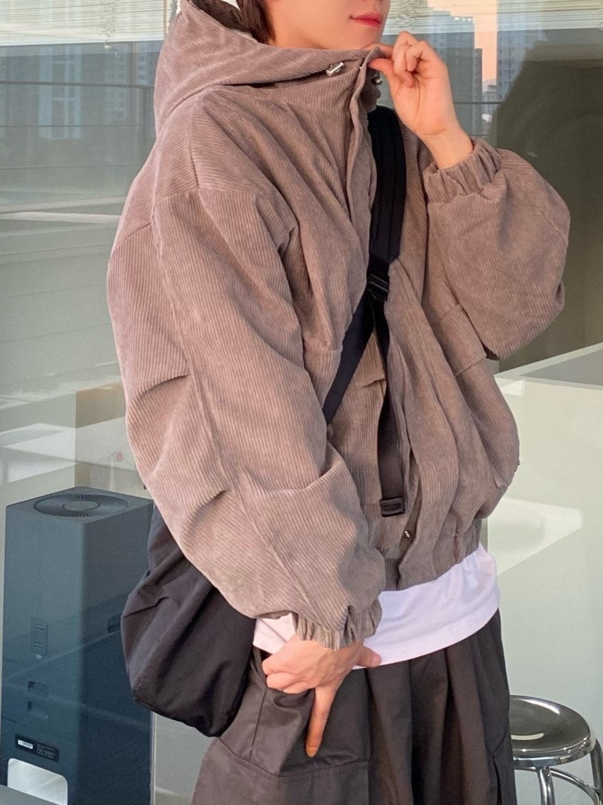 燈芯絨 刷毛 連帽 外套 / 3色