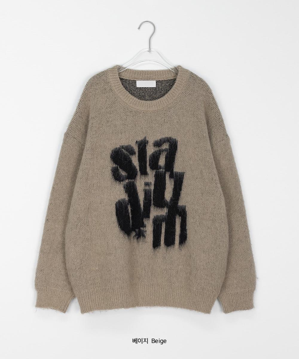 韓系 街頭 字母 馬海毛 針織毛衣 / 3色