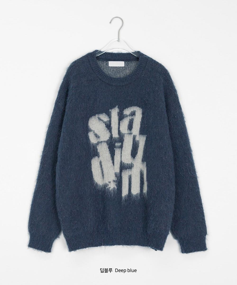 韓系 街頭 字母 馬海毛 針織毛衣 / 3色
