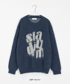 韓系 街頭 字母 馬海毛 針織毛衣 / 3色