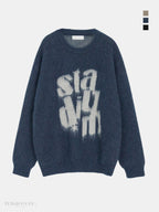 韓系 街頭 字母 馬海毛 針織毛衣 / 3色