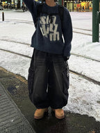 韓系 街頭 字母 馬海毛 針織毛衣 / 3色